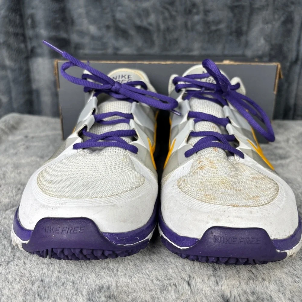 Nike Free 5.0 NikeID Mens Training Shoes White Purple Gold 535990-991 Size 14